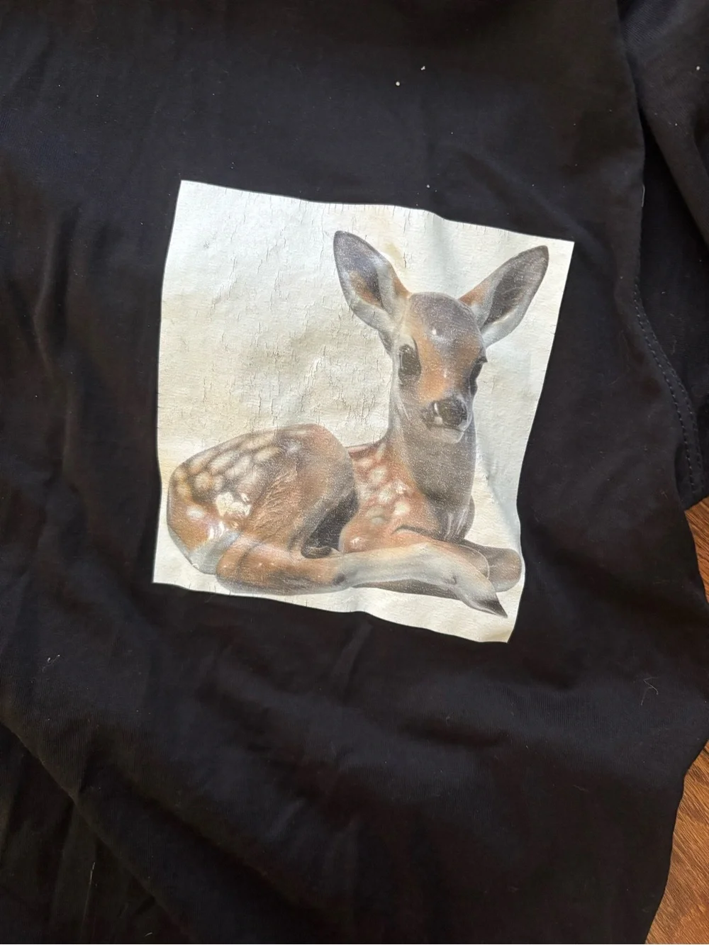 Burberry Black Tee with Fawn Patch